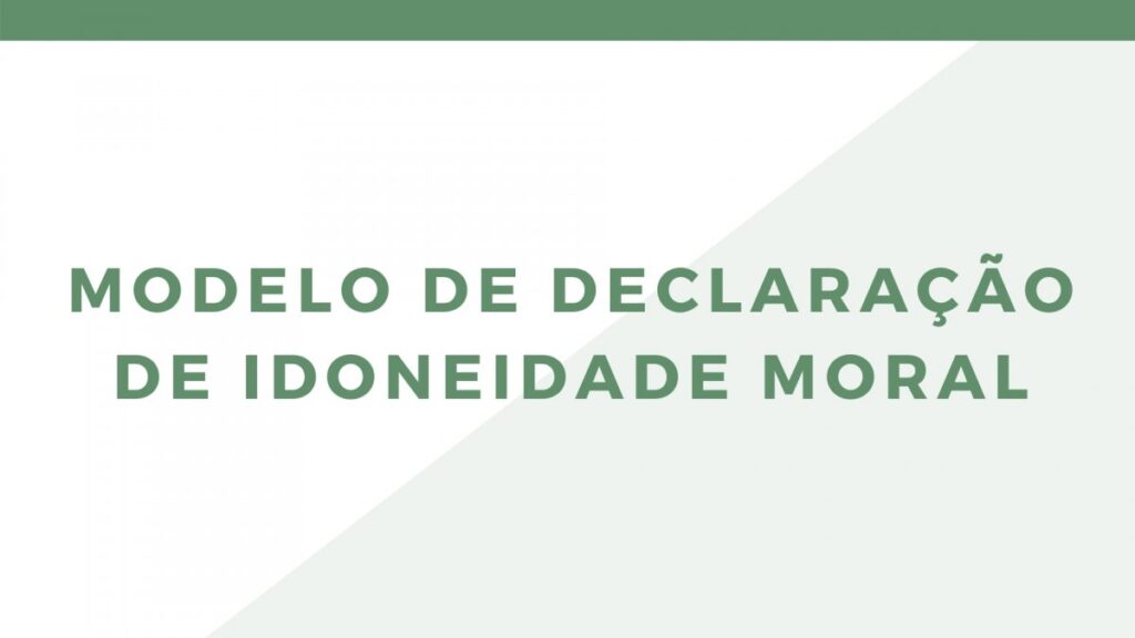 Modelo De Declaração De Idoneidade Moral Natividade Jurídica 0660